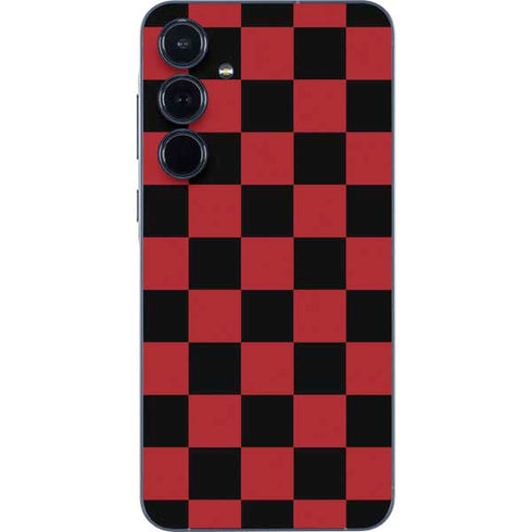 Red and Black Checkerboard Galaxy A36 5G Skin